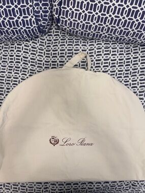 Loro Piana Cream Garment Cover with Brown Logo